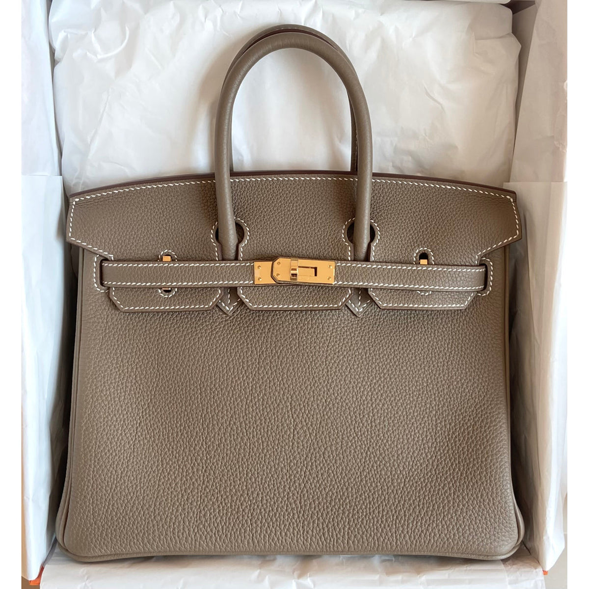 Hermès Birkin 25cm Etoupe Togo GHW