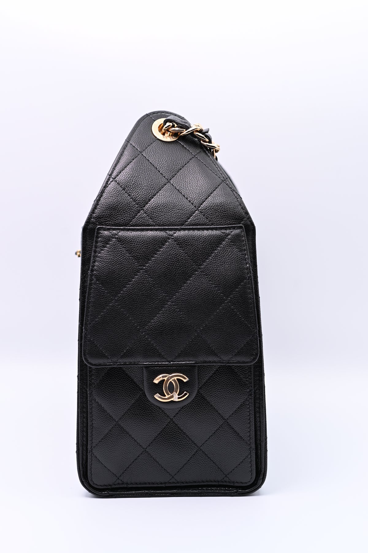 CHANEL 25 Small Handbag – Black Grained Calfskin