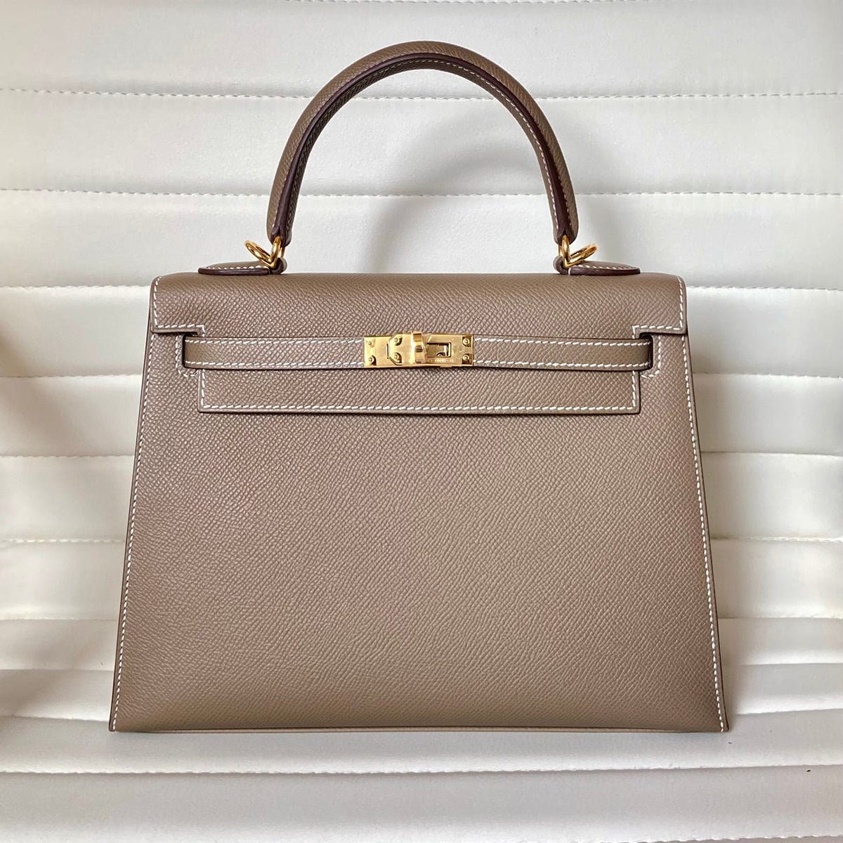 Hermès Kelly 25cm Etoupe Epsom GHW