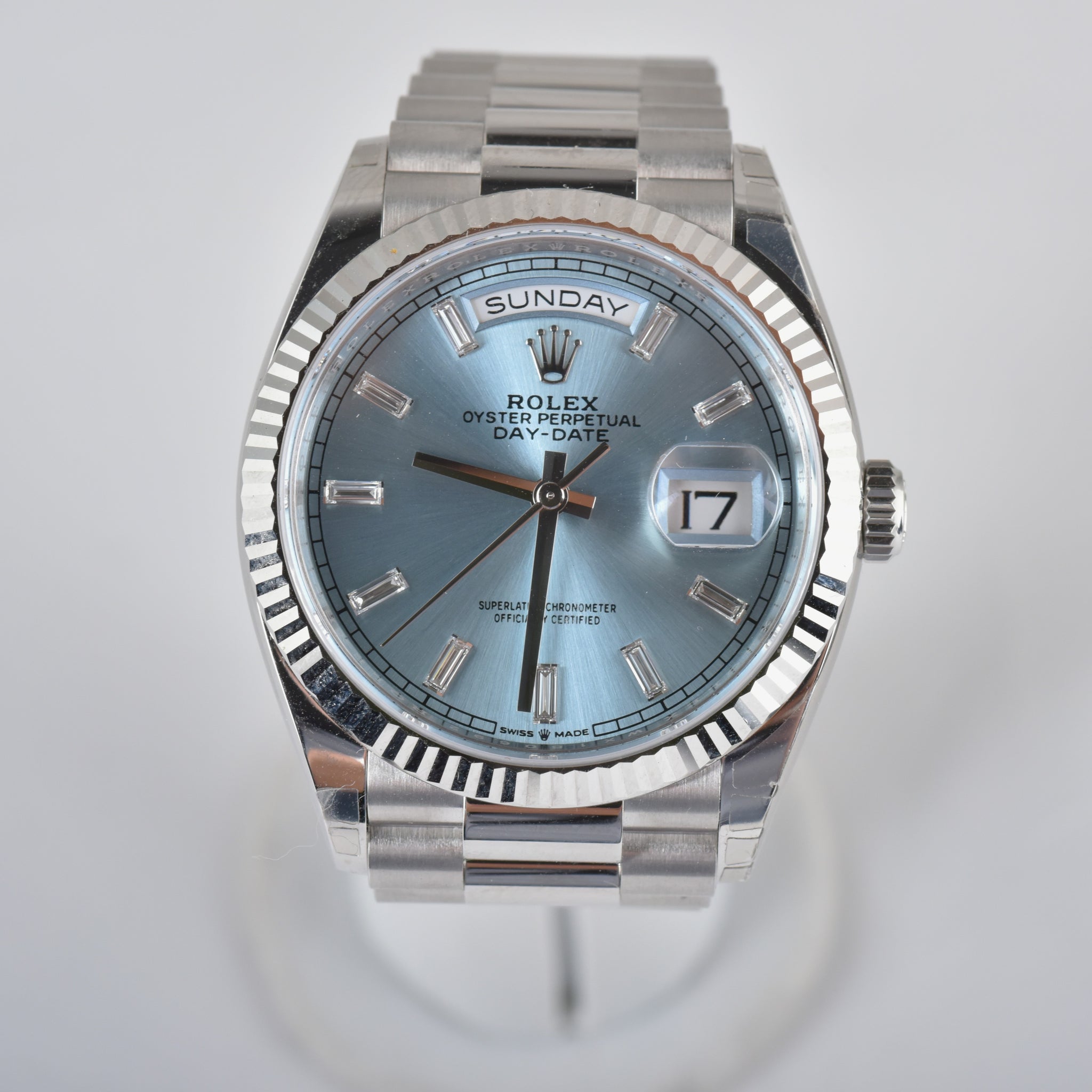 Rolex Day-Date 36 Platinum Ice Blue 128236-0009 July 2025