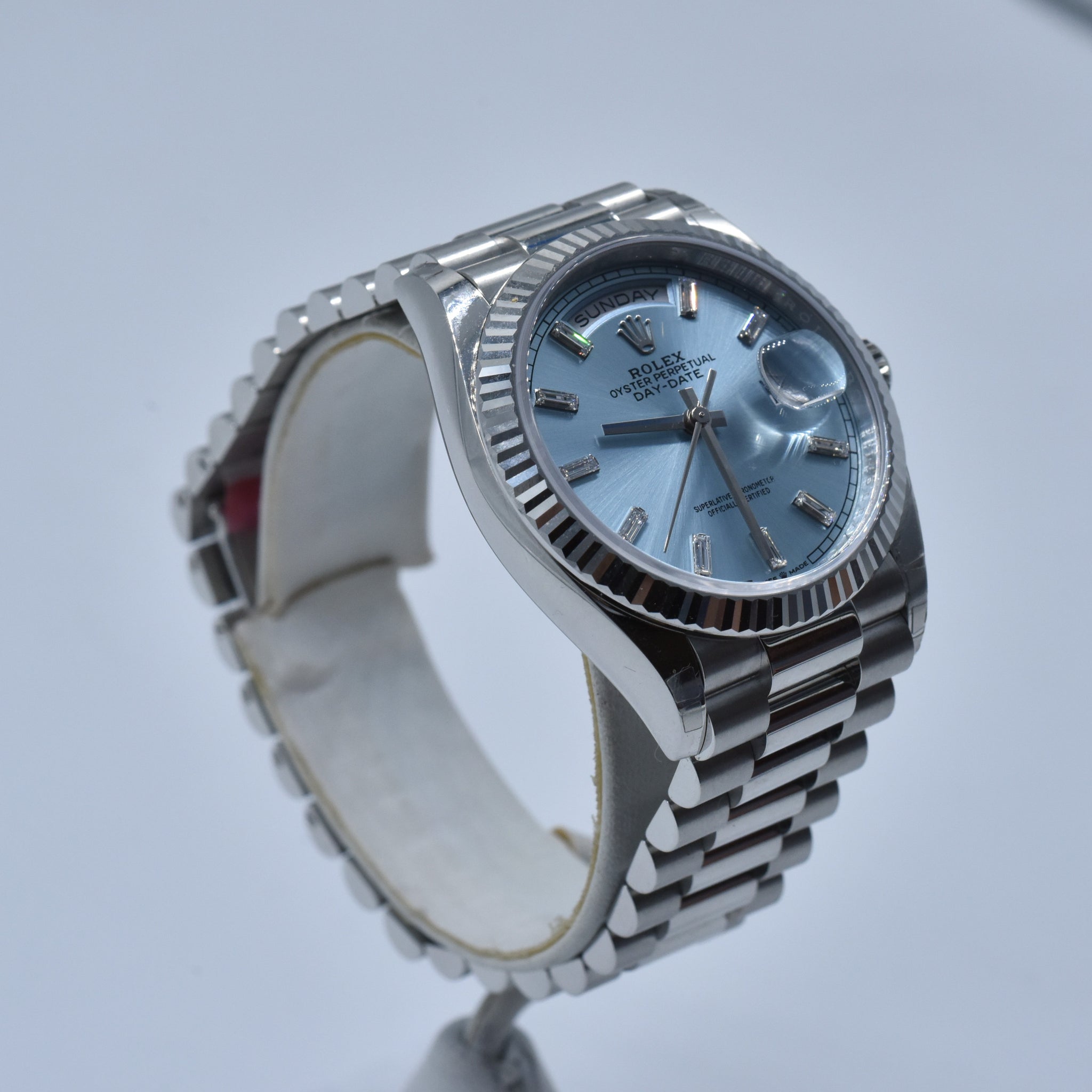Rolex Day-Date 36 Platinum Ice Blue 128236-0009 July 2025